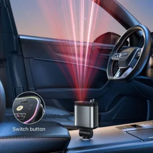 Chargeur Voiture 4-en-1 Rétractable – Charge Rapide 66W avec Câbles Intégrés USB-C & Lightning – Rotation 180° – Modèle StarrySky
