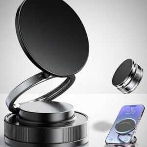 Support de Téléphone pour Voiture – Rotation 360°, Ventouse Sous Vide Ultra-Adhérente, Mains Libres