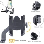 Support Téléphone Moto Vélo 360° – Fixation Guidon Universelle Antichoc & Sécurisée
