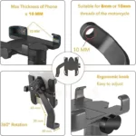 Support Téléphone Moto Vélo 360° – Fixation Guidon Universelle Antichoc & Sécurisée